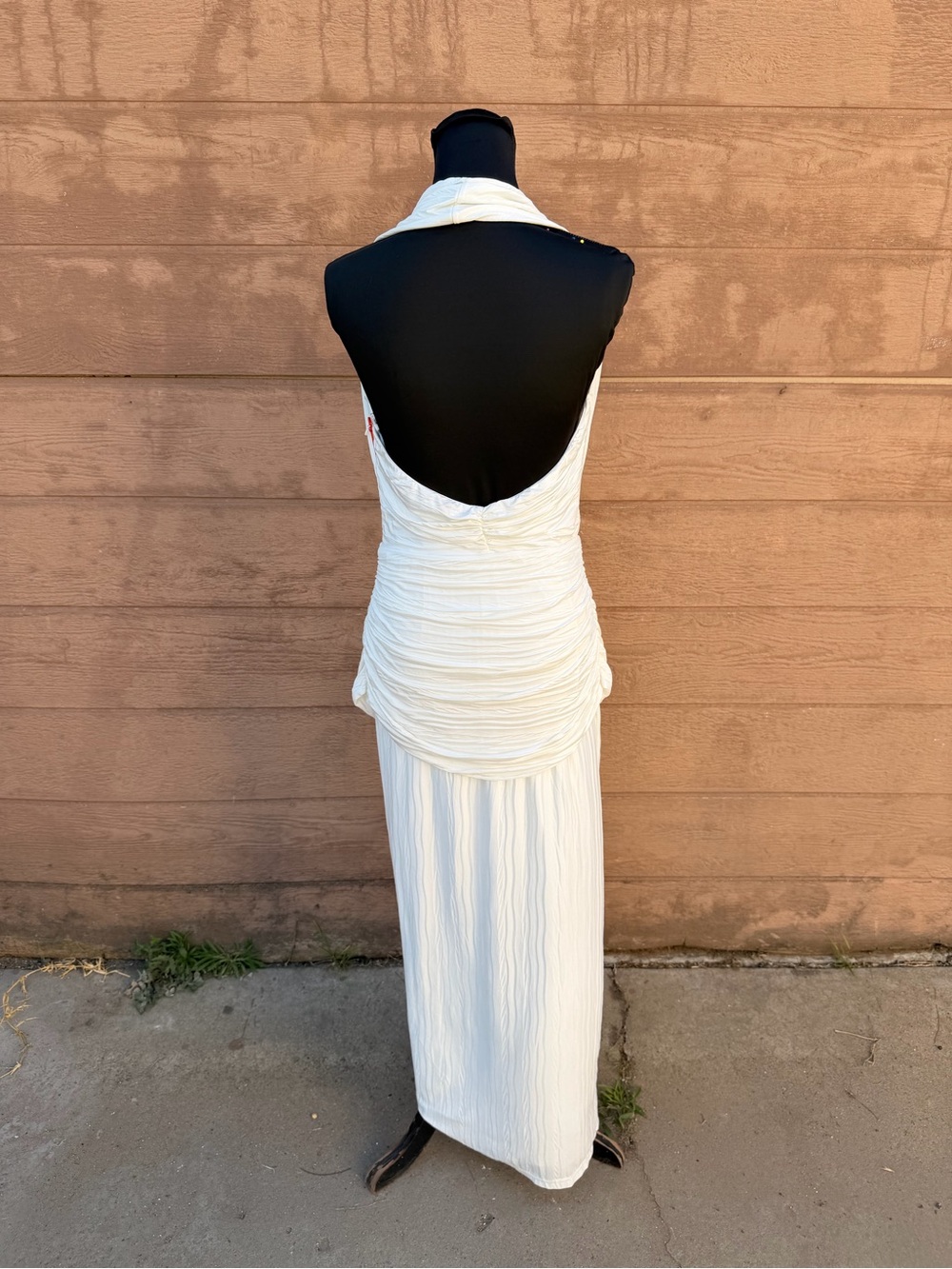 Jluxlabel Ivory Draped Halter Maxi Dress - Picture 3 of 8